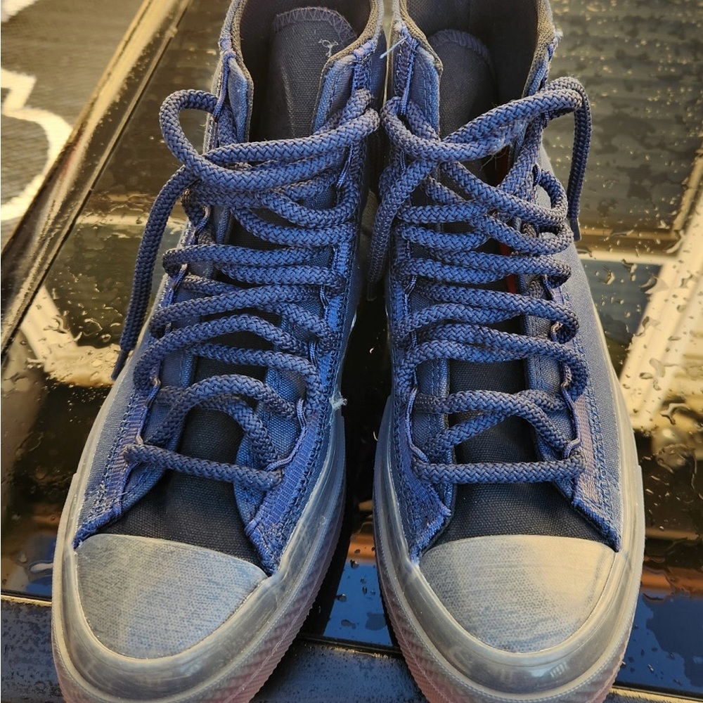 Women’s Converse Blue and Red High-Top Sneakers